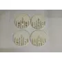MARBLE INLAY ART AGRA - PACCHIKARI White Marble Mix Brass & Mother of Pearls Inlay Coaster Set of 4 pcs Round Shape Customize Marble Work by"VL International" (White), 3 image