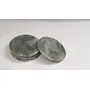 MARBLE INLAY ART AGRA - PACCHIKARI Grey Marble Mix Brass Inlay Coaster Set of 4 pcs Round Shape Customize Marble Work by"VL International" (Grey), 3 image