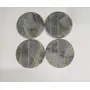 MARBLE INLAY ART AGRA - PACCHIKARI Grey Marble Mix Brass Inlay Coaster Set of 4 pcs Round Shape Customize Marble Work by"VL International" (Grey), 2 image