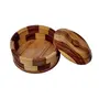 MARBLE INLAY ART AGRA - PACCHIKARI Wooden Chapati Box Casserole (Size 9 x 9 inch) with Out Stainless Steel for Kitchen, 2 image