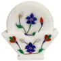 MARBLE INLAY ART AGRA - PACCHIKARI Gemstone Inlay Marble Coasters (Set of 6): Flower Garden (12113)