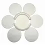 MARBLE INLAY ART AGRA - PACCHIKARI Marble Coaster Set for Diwali. (Size - 4 x 4 inch Round Set of 6 Pieces) White