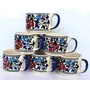 KHURJA POTTERY Ceramic Handmade Multicolour Mughal Art Print Tea Set of 7 Pieces Made in India Set of 6 Tea Cup and Tea Pot 550 ml., 2 image