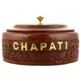 MARBLE INLAY ART AGRA - PACCHIKARI Wooden Handicraft Box Pot Serving Bowl With Lid For Chapatis 8 Inches/Casserole Box With Steel Brown 1 Liter