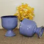 KHURJA POTTERY Dual Glazed Studio Pottery Ice-Cream Serving Cup Set of 2 150ml Dishwasher and Microwave Safe ( Blue ), 4 image