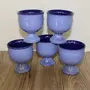 KHURJA POTTERY Dual Glazed Studio Pottery Ice-Cream Serving Cup Set of 2 150ml Dishwasher and Microwave Safe ( Blue ), 3 image