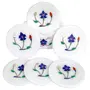 MARBLE INLAY ART AGRA - PACCHIKARI Gemstone Inlay Marble Coasters (Set of 6): Flower Garden (12113), 2 image