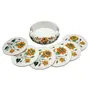 Handcrafted Round White Marble Coaster Sets with Holders Perfect Choice to Protect Your Table.(Set of 6) (Size - 4 x 4 inch Round)