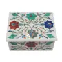 MARBLE INLAY ART AGRA - PACCHIKARI Handcrafted Marble Coaster Set/Coaster Set with Inlay Work. (Size - 4 x 4 inch)