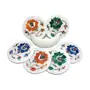 Handcrafted Marble Inlay Coaster Set Perfect Choice to Protect Your Table. (Size - 4 x 4 inch Round)