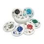 MARBLE INLAY ART AGRA - PACCHIKARI Handcrafted Marble Coaster/Cups Holder with Inlay Work Set. Size: 4 x 4 inch (Container Size)