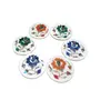 Handcrafted Marble Inlay Coaster Set Perfect Choice to Protect Your Table. (Size - 4 x 4 inch Round), 2 image