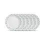 La Opala Diva Ivory Collection Opal Glass Full Plate Set 11" 6 pcs Grace Blue White Standard