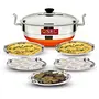 QSEC QE-5G Stainless Steel Idli Cooker Multi Kadai Steamer with Copper Bottom All-in-One Big Size 5 Plate 2 Idli | 2 Dhokla | 1 Patra | Momo's | 3 in 1 | 285 mm Dia.
