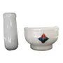 MARBLE INLAY ART AGRA - PACCHIKARI Handcrafted Marble Mortar and Pestle Set Kharal Khalbatta Spices Grinder with Inlay Work for Your Kitchen. (Size 4 x 4 inch), 2 image
