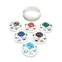 MARBLE INLAY ART AGRA - PACCHIKARI Handcrafted Marble Coaster/Cups Holder with Inlay Work Set. Size: 4 x 4 inch (Container Size), 3 image