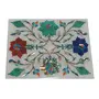MARBLE INLAY ART AGRA - PACCHIKARI Handcrafted Marble Coaster Set/Coaster Set with Inlay Work. (Size - 4 x 4 inch), 4 image
