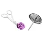 Tuelip Stainless Steel Cake Cupcake Icing Cream Decorating Nail Tool with Plastic Flower Lifter Scissor