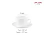 La Opala Glass Cup and Saucer - 12 Pieces White 160 ml, 2 image