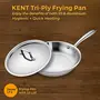 KENT Triply Fry Pan 24 cm with Glass Lid 1.7 L | Cool-Touch Diecast Handle | Induction Friendly | Dishwasher Safe, 2 image