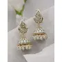 Priyaasi Mint Green Ethnic Indian Jhumka Earring for Women | Trendy Paisley Chandbali Design | Kundan-Studded | Pearl Drop| Plating of Gold | Earrings for Women with Pushback Closure, 3 image