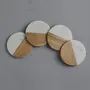 AGRA SOFT STONE CARVING PRODUCTS Marble and Wood Round Shape Coasters Set of 4 for Glasses Cocktails Tea Coffee Cups and Gift, 5 image
