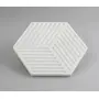 AGRA SOFT STONE CARVING PRODUCTS White Marble Hexagon Trivet / Big Coaster / Hot Plate for Kitchen Office Decoration and Gift, 2 image