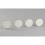 AGRA SOFT STONE CARVING PRODUCTS White Marble Round Shape Coasters with Gold Rimmed Set of 4 Coasters for Glasses Tea Coffee Cups and Gift, 4 image