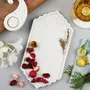 AGRA SOFT STONE CARVING PRODUCTS Marble Long Maroc Serving Platter (White 11.75 x 6 x 0.59 Inches), 2 image
