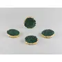 AGRA SOFT STONE CARVING PRODUCTS Green Marble Coaster with Gold Rimmed Base (Set of 4) Round Shape Coasters for Glasses Tea Coffee Cups and Gift, 3 image