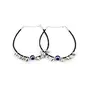 Priyaasi Women's Evil Eye Beads Silver Plated Anklets And 27X1.5 Cm Black