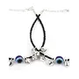 Priyaasi Women's Evil Eye Beads Silver Plated Anklets And 27X1.5 Cm Black, 4 image