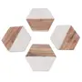 AGRA SOFT STONE CARVING PRODUCTS Marble Wooden Mix TeaCoffeeCocktail Coaster (Set of 4) (Hexagon Shape), 2 image