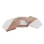 AGRA SOFT STONE CARVING PRODUCTS Marble Wooden Mix TeaCoffeeCocktail Coaster (Set of 4) (Hexagon Shape)