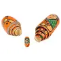 VARANASI WOODEN TOYS VARANASI WOODEN TOYS Set of 5Pcs Hand Painted Cute Wooden Russian Matryoshka Stacking Nested Wood Dolls Orange, 2 image