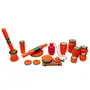 VARANASI WOODEN TOYS Traditional Handcrafted Wooden Kitchen Play Set for Girls (Color May Vary) (Orange Green) 13 Pcs Set, 3 image