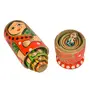 VARANASI WOODEN TOYS Kids Handmade Hand Painted Cute Wooden Indian Women Nesting Dolls - Set of 5, 2 image