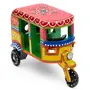 VARANASI WOODEN TOYS India Handmade Colorful Push and Pull Toys Wooden Auto Rickshaw (No Battery Needed & Color May Vary), 4 image