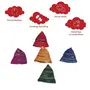 VARANASI WOODEN TOYS 5 Stones Game | Indian Traditional Game | Classical & Nostalgic | Made of Cloth | Filled with Fur & Grains | Ancient Triangle Shaped | for Kids, 2 image