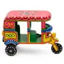 VARANASI WOODEN TOYS India Handmade Colorful Push and Pull Toys Wooden Auto Rickshaw (No Battery Needed & Color May Vary), 2 image