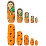 VARANASI WOODEN TOYS Russian Indian Dolls Nesting Traditional Hand Painted Wooden Set for Girls Kids Set of 5-4 Colors ROYG, 4 image