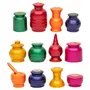 VARANASI WOODEN TOYS Traditional Handcrafted 12-Piece Wooden Kitchen Play Set for Girls & Boys (Color May Vary), 4 image