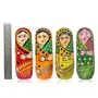 VARANASI WOODEN TOYS Russian Indian Dolls Nesting Traditional Hand Painted Wooden Set for Girls Kids Set of 5-4 Colors ROYG, 2 image