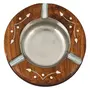 VARANASI WOODEN TOYS Handmade Wooden Round Shaped Home and Office Ashtray for Cigar and Cigarettes (Brown), 2 image