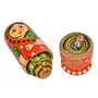 VARANASI WOODEN TOYS Kids Handmade Hand Painted Cute Wooden Indian Women Nesting Dolls - Set of 5, 2 image