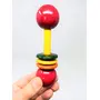VARANASI WOODEN TOYS Wooden Rattle Handcrafted for Toddler Kids Children (Dumbell Rattle with Rings)