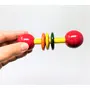 VARANASI WOODEN TOYS Wooden Rattle Handcrafted for Toddler Kids Children (Dumbell Rattle with Rings), 2 image