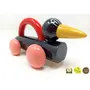 VARANASI WOODEN TOYS Wooden Roll On - Pogu Penguin Toys Show Piece Handcrafted Recreational Gift for Kids Children, 3 image