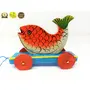 VARANASI WOODEN TOYS Wooden Pull Along Toy Encourage Walking Build Gross Motor Skills and Hand-Eye Coordination Handcrafted by Indian Artisans for Kids Toddlers (Fish), 3 image