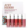 Just Herbs Organic Liquid Lipstick Kit Set of 5 Hydrating & Lightweight Lip Color - Paraben & Silicon Free - 1.6 fl oz. (Deeps & Reds)
